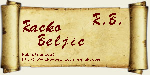 Racko Beljić vizit kartica